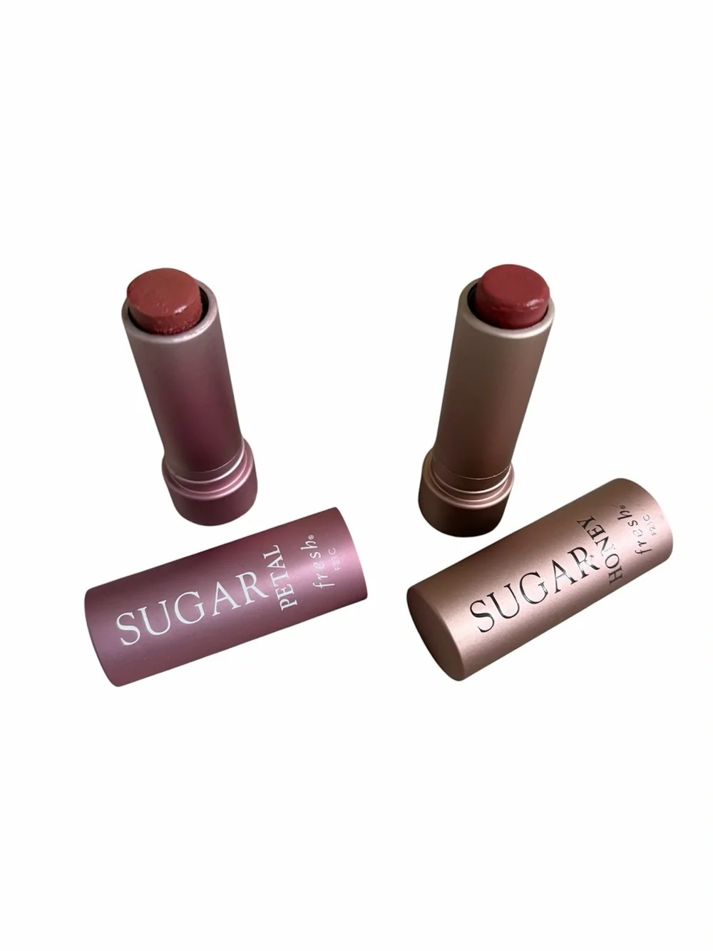 Fresh New Set of 2 Sugar Honey and Sugar Petal Tinted Lip Balms Bundle Full Size